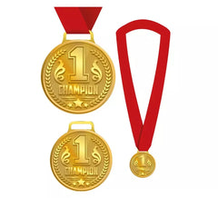 Medalha de campeão 1 com fita vermelha