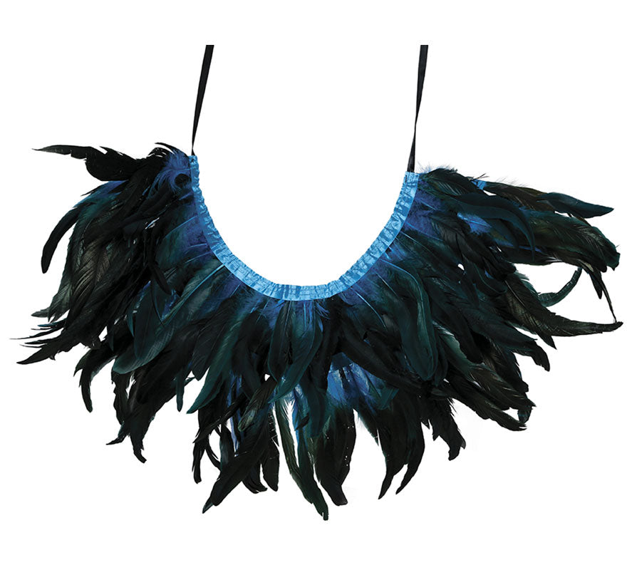 Translation missing: pt-PT.Media Capa de Plumas azul y negro adulto