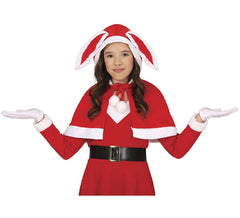 Meia Capa de Natal com Orelhas de Coelho Infantil