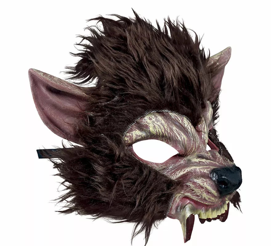 Translation missing: pt-PT.Media Máscara de Hombre Lobo con Pelo de Látex