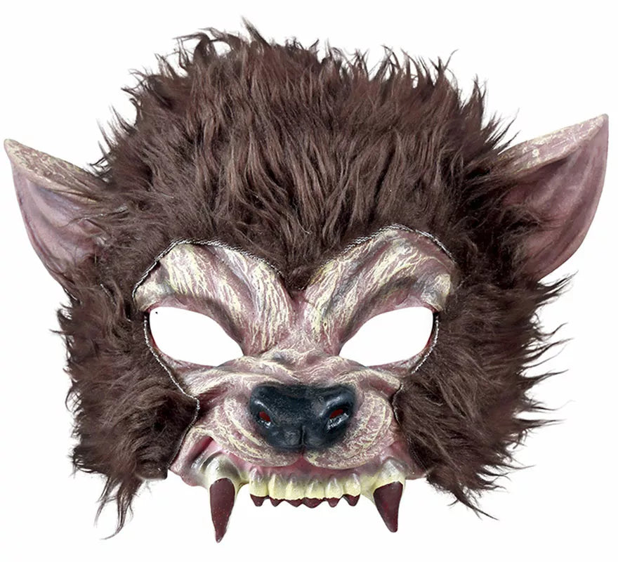 Translation missing: pt-PT.Media Máscara de Hombre Lobo con Pelo de Látex