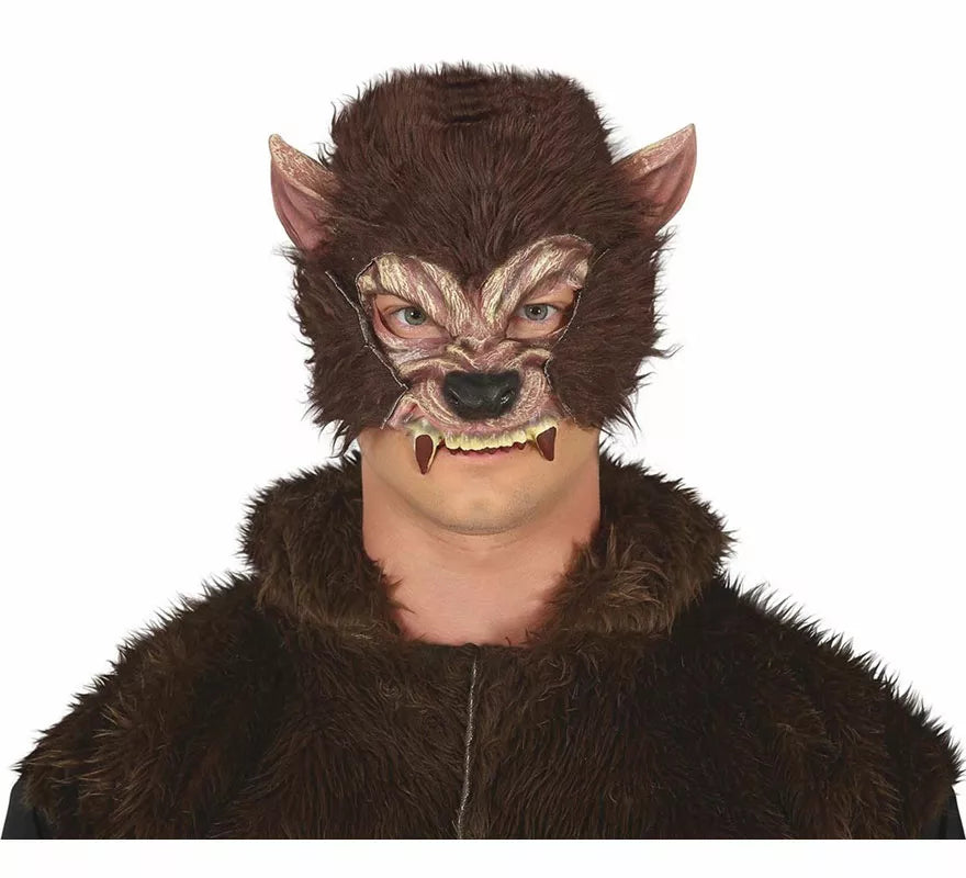 Translation missing: pt-PT.Media Máscara de Hombre Lobo con Pelo de Látex