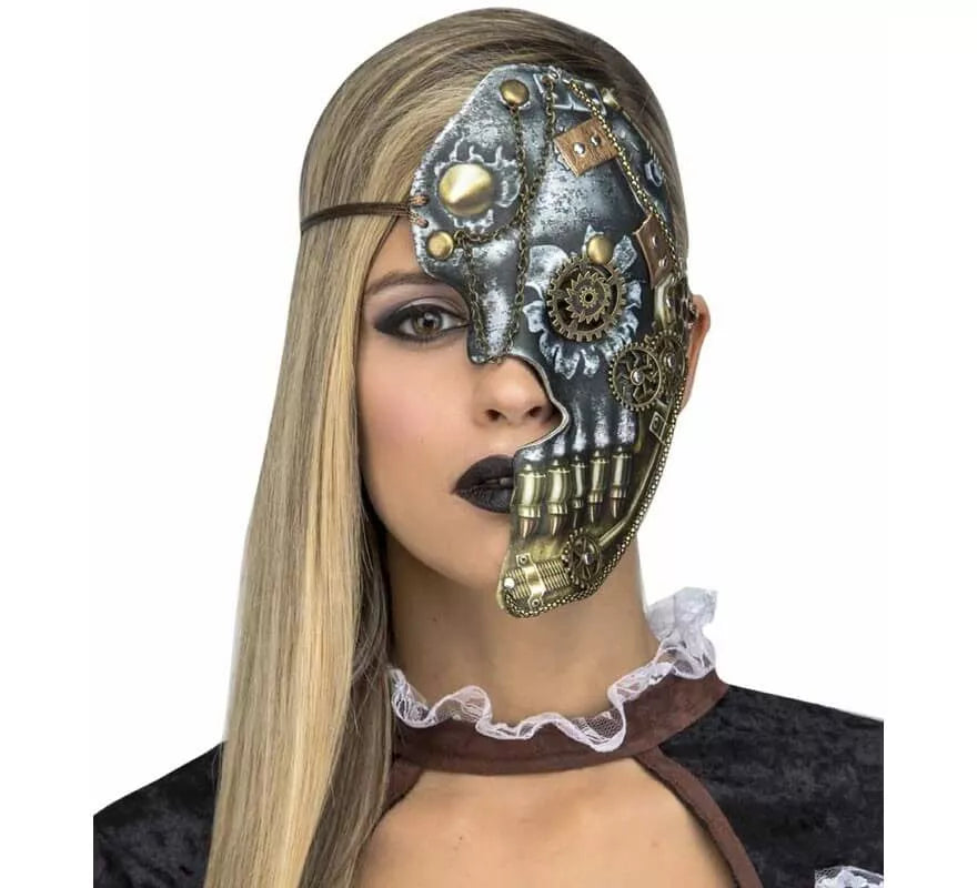 Translation missing: pt-PT.Media Máscara Steampunk con Cadena