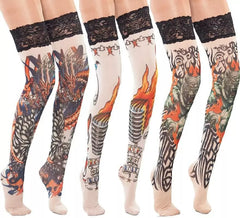 Meias com Tatuagens 3 Modelos Diversos