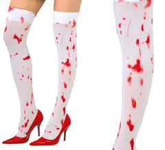 Meias da liga com sangue para o Halloween