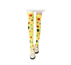 Collants palhaço adulto amarelo com bolinhas
