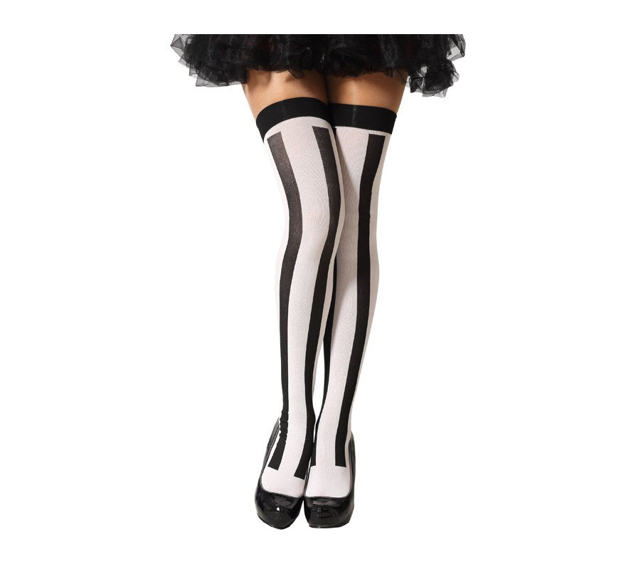 Translation missing: pt-PT.Medias de Rayas Blanca y Negra para mujer