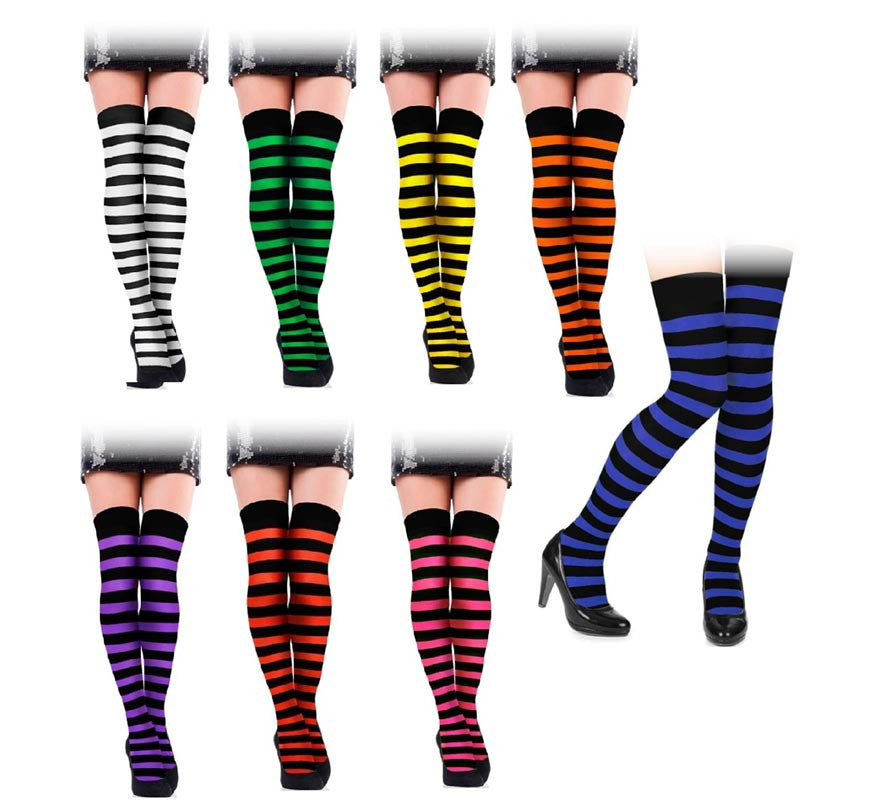 Translation missing: pt-PT.Medias de Rayas Negras adulto en varios colores