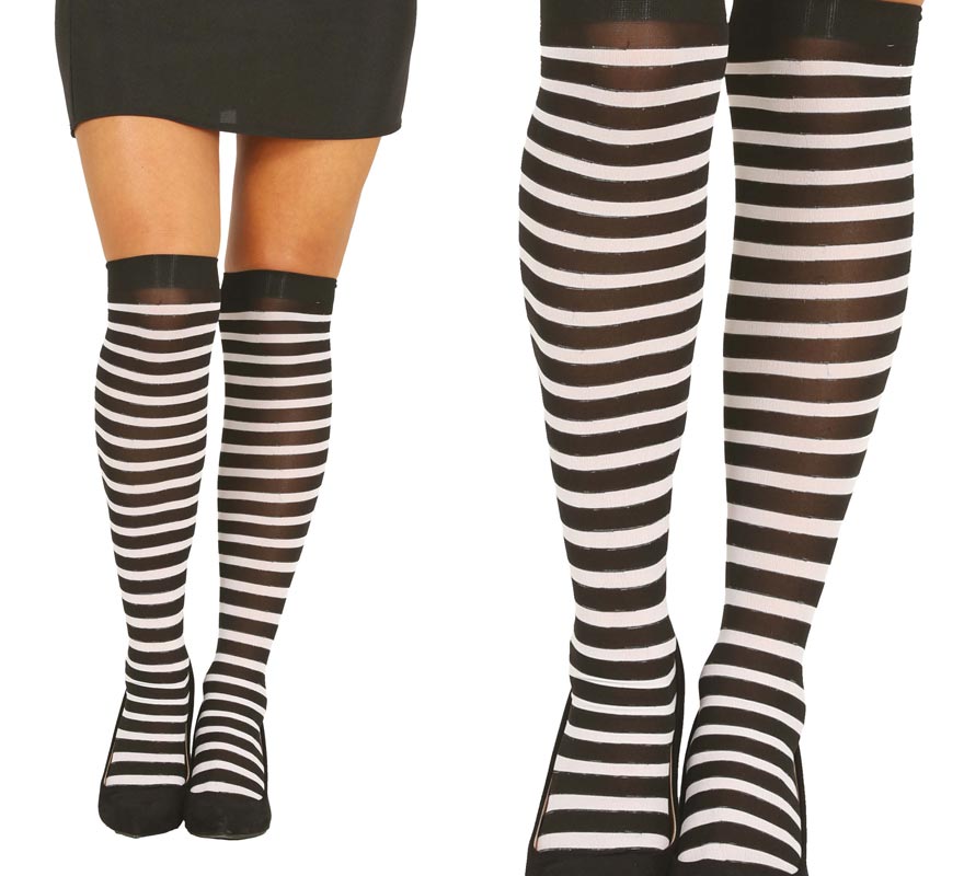 Translation missing: pt-PT.Medias Negras con Rayas Blancas