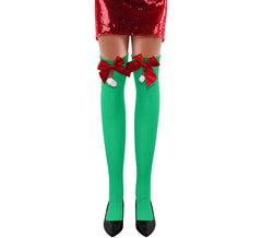 Meia-calça verde com laço para adultos