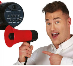 Megafone multifuncional vermelho de 20 cm