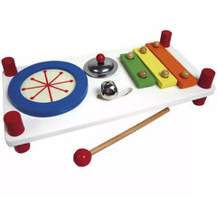Mesa de percussão musical de madeira