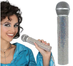 Microfone de 21 cm com strass
