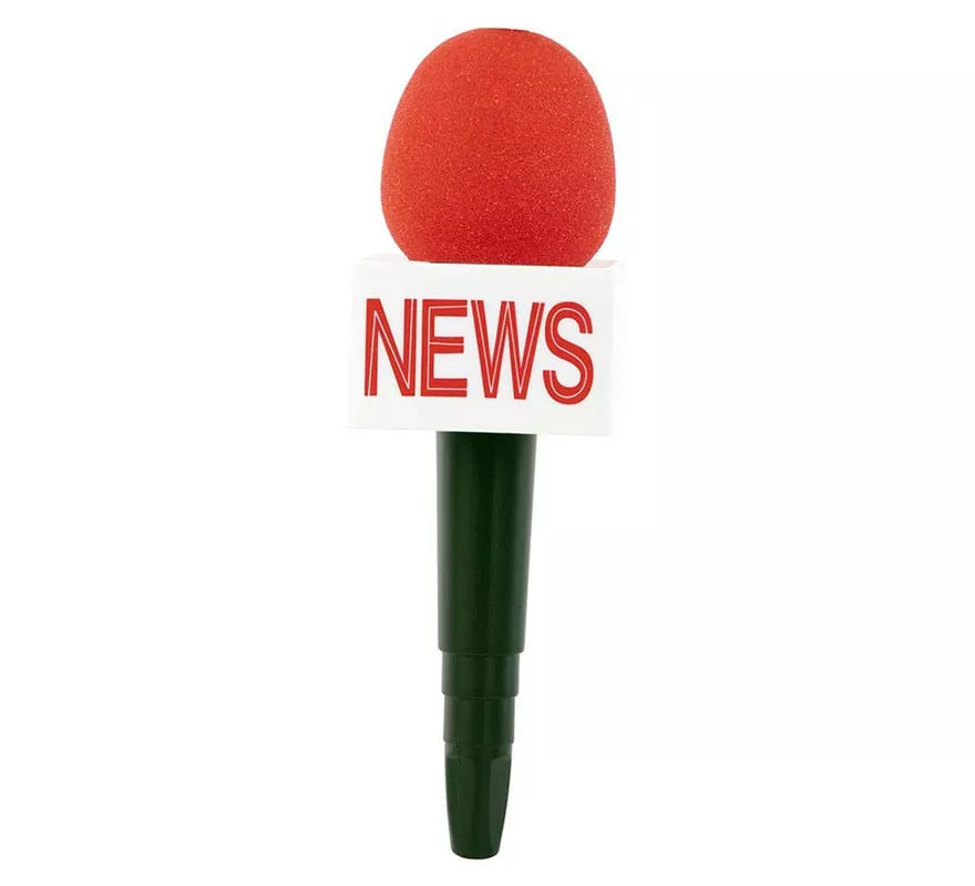 Translation missing: pt-PT.Micrófono de Reportero news rojo de 25X8 cm