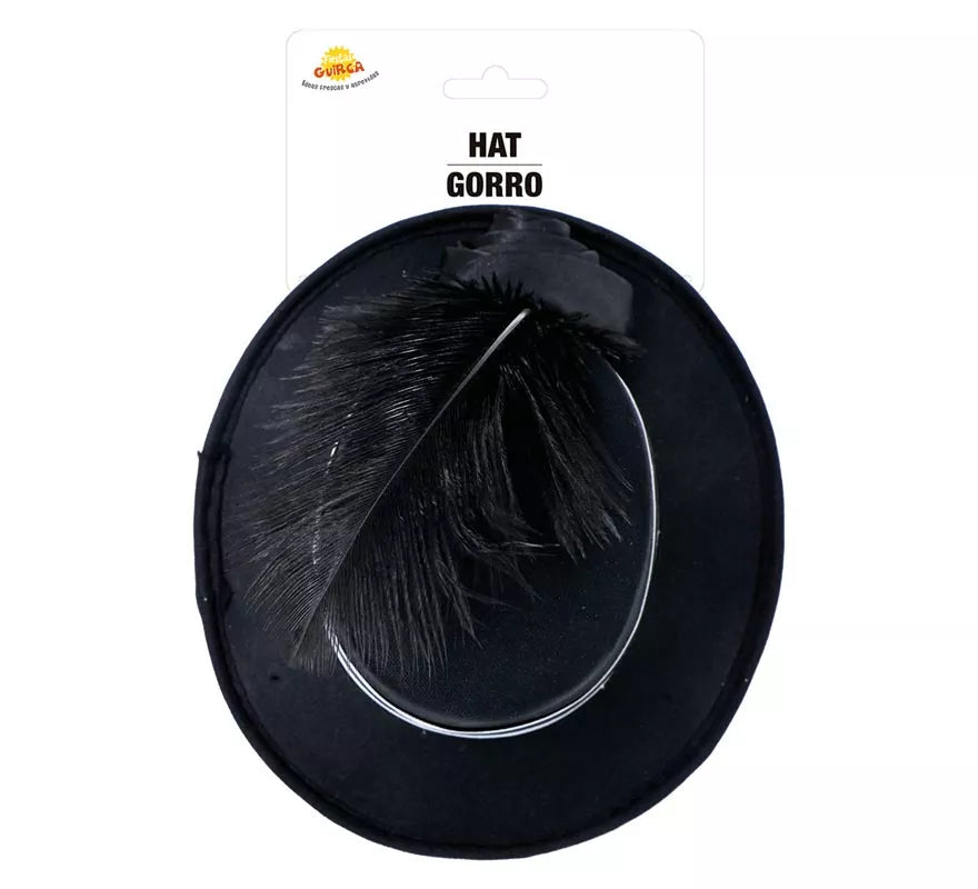 Translation missing: pt-PT.Mini Chistera Negra con Plumas