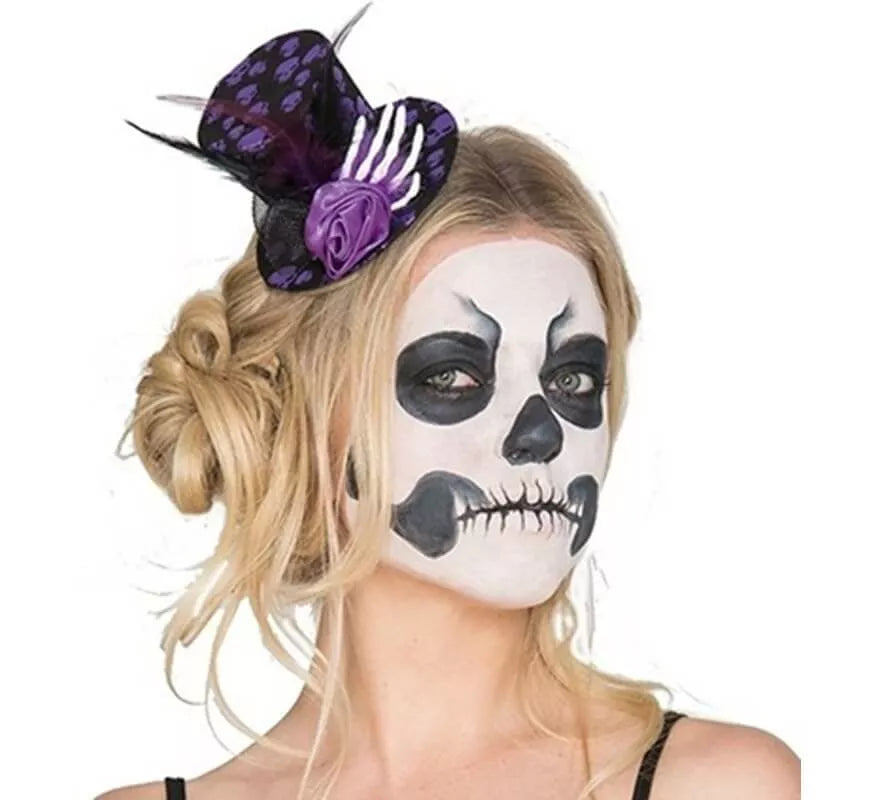 Translation missing: pt-PT.Mini Sombrero de Calaveras con mano y flor