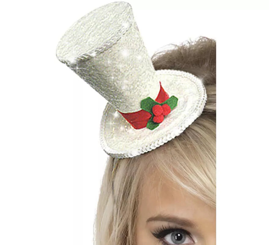 Translation missing: pt-PT.Mini Sombrero de Copa color Plata para Navidad