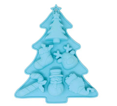Molde Árvore de Natal para 6 Biscoitos de Silicone 20x23 cm
