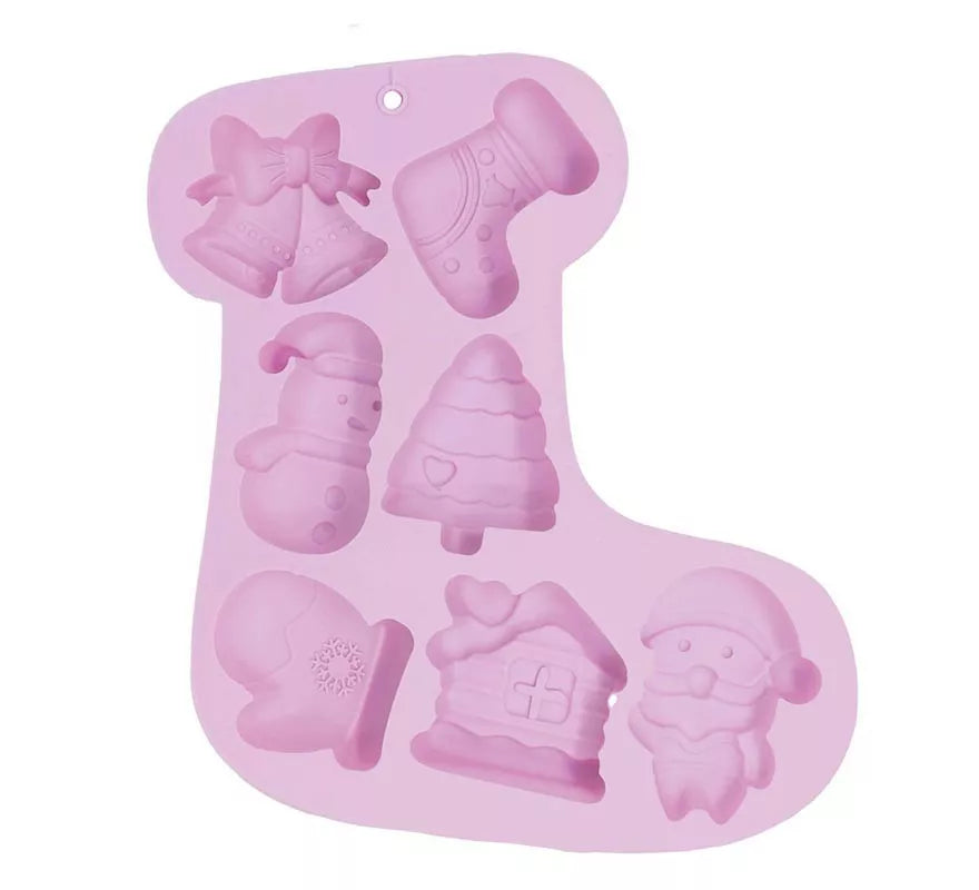 Translation missing: pt-PT.Molde Bota Navideña para 7 Galletas de silicona de 26 cm