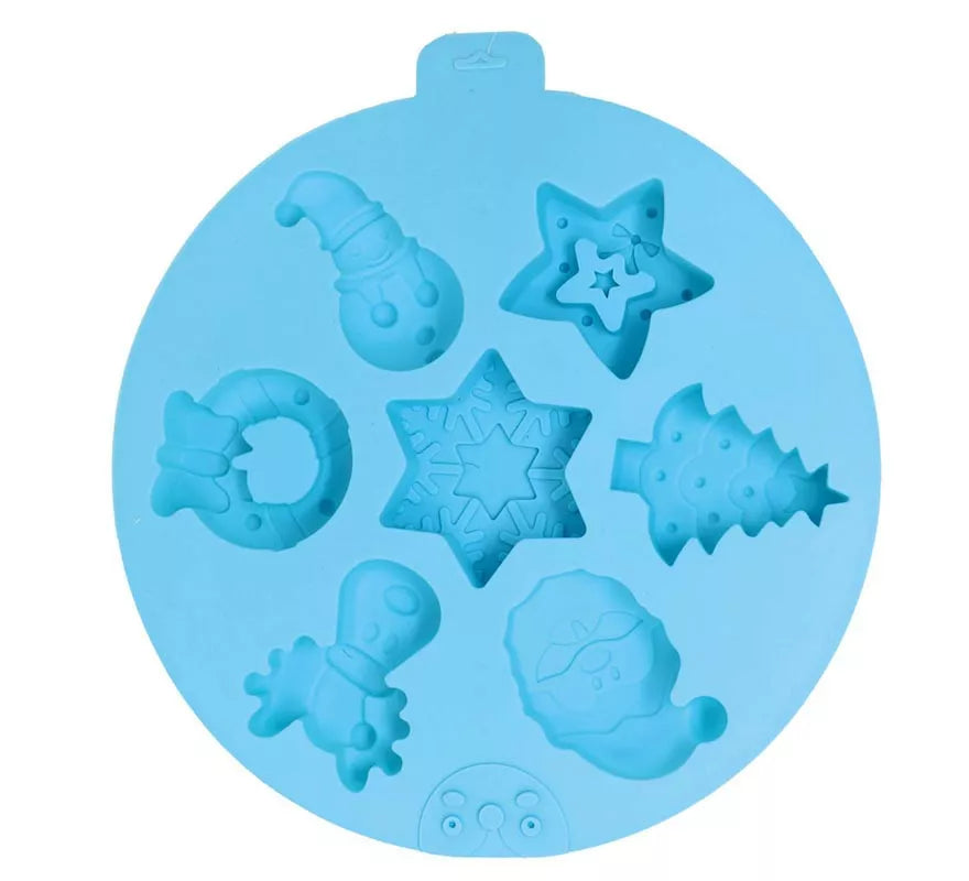 Translation missing: pt-PT.Molde Circular para 7 Galletas Navideñas de silicona de 24 cm