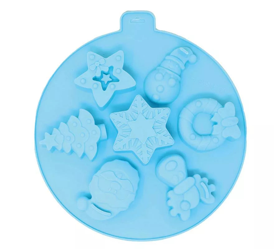Translation missing: pt-PT.Molde Circular para 7 Galletas Navideñas de silicona de 24 cm