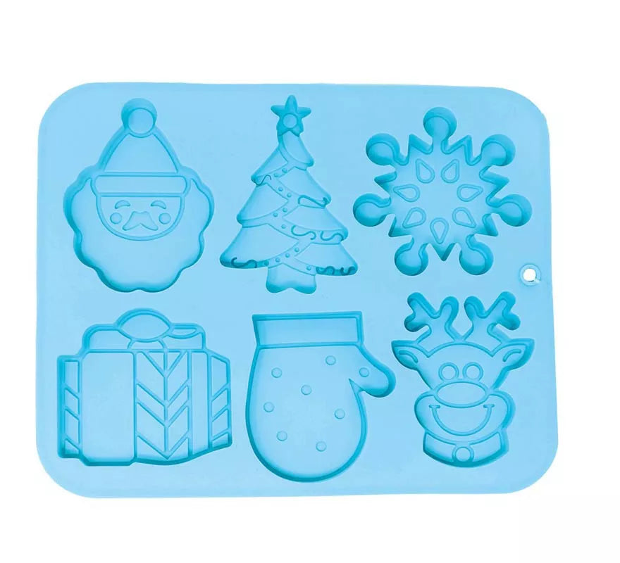 Translation missing: pt-PT.Molde Cuadrado para 6 Galletas Navideñas de silicona de 22x18 cm