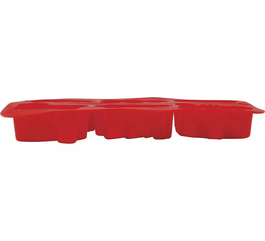 Translation missing: pt-PT.Molde de Silicona rojo para 6 Galletas Navideñas de 16x25 cm