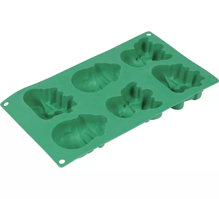 Translation missing: pt-PT.Molde de Silicona verde para 6 Galletas de Navideñas de 17x29 cm
