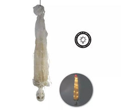 Múmia decorativa pendurada de cabeça para baixo com luz 89 cm