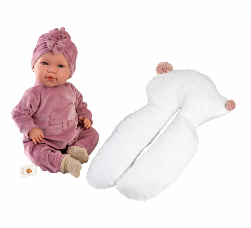 Translation missing: pt-PT.Muñeca Abril Llorona de 42 cm con Chichonera y Conjunto