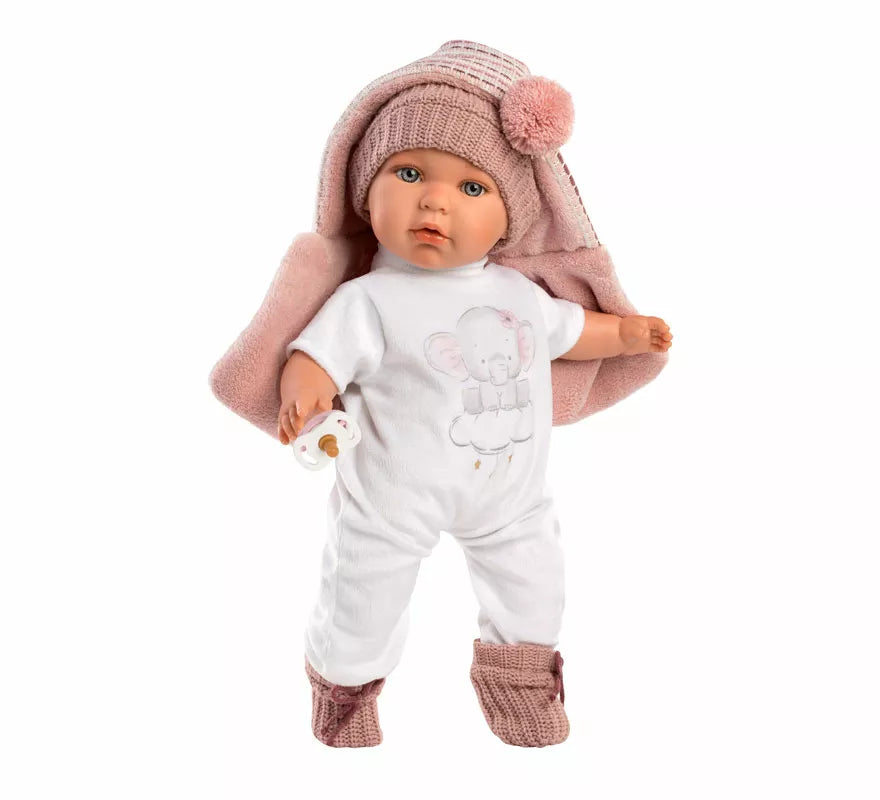 Translation missing: pt-PT.Muñeca Baby Julia Llorona de 42 cm con Conjunto de Punto