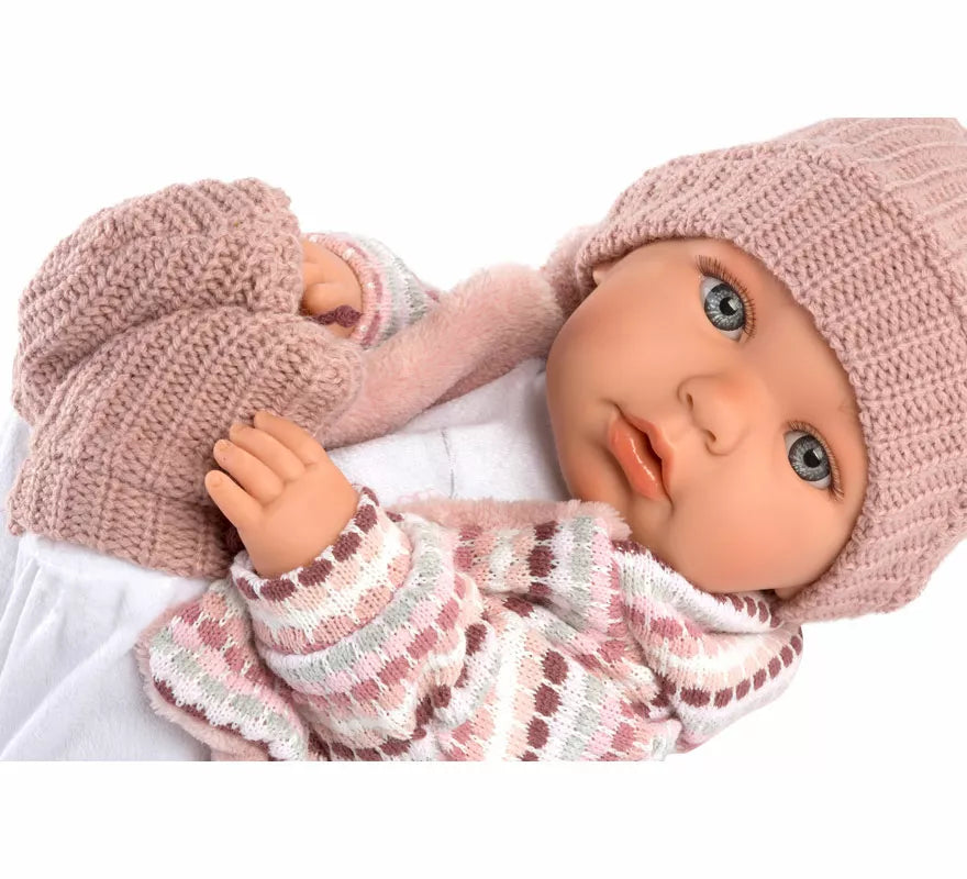 Muñeca Baby Julia Llorona de 42 cm con Conjunto de Punto