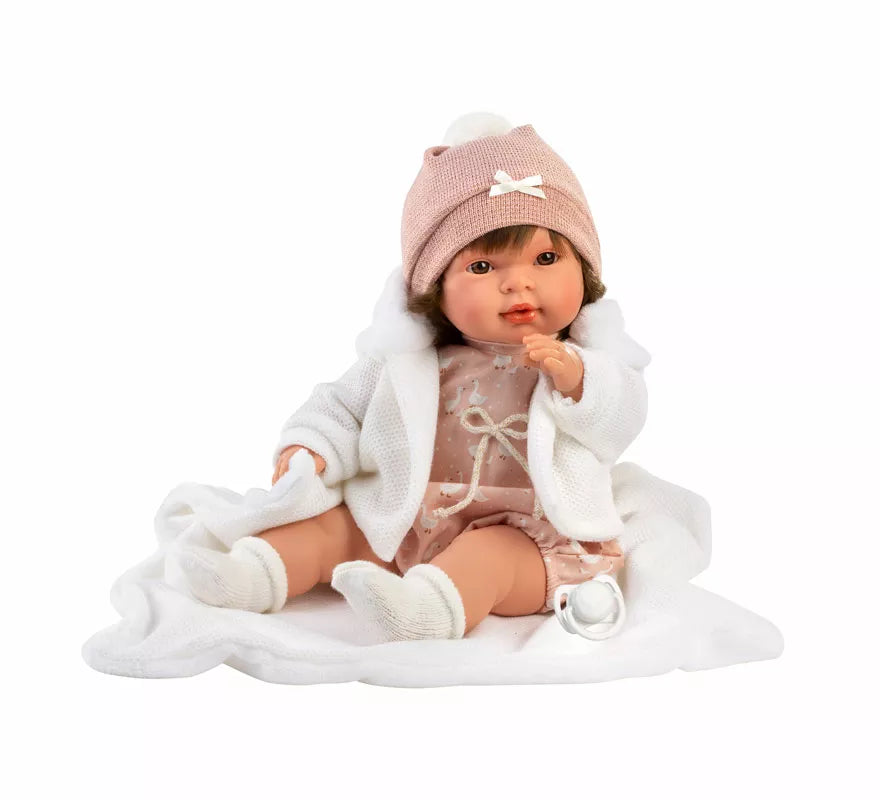 Muñeca Carla Llorona de 42 cm con Mantita y Conjunto