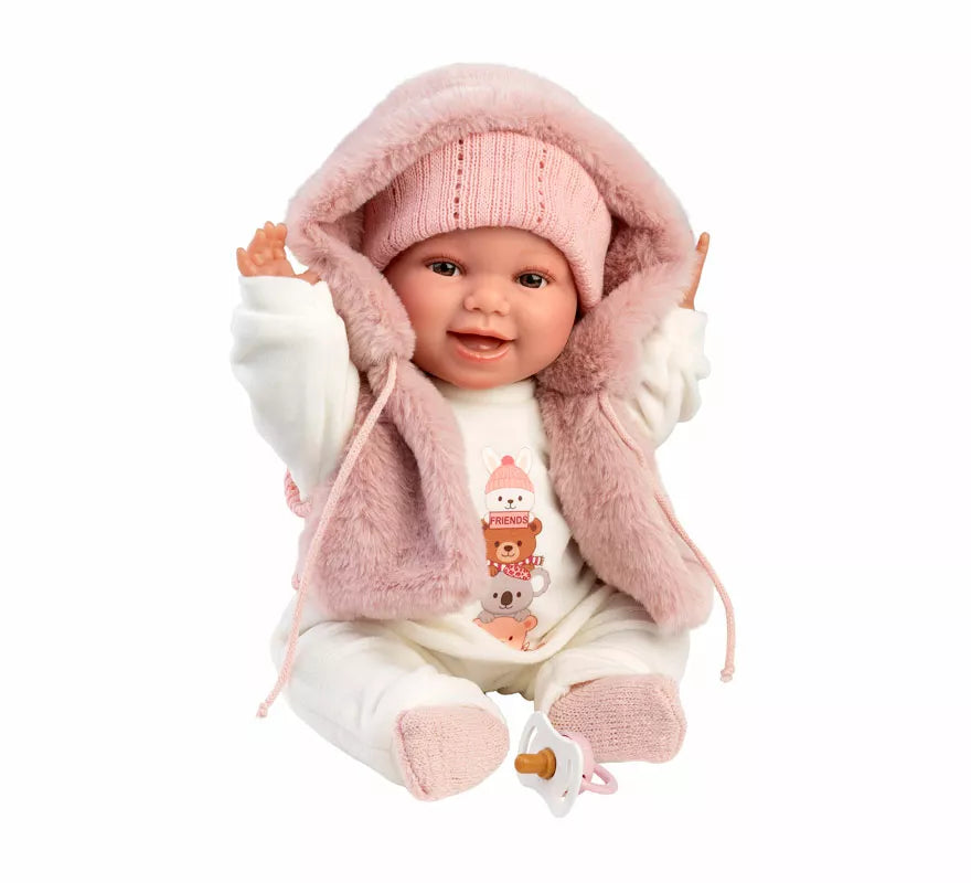 Translation missing: pt-PT.Muñeca Chloe Sonrisas de 38 cm con Chaleco y Gorro