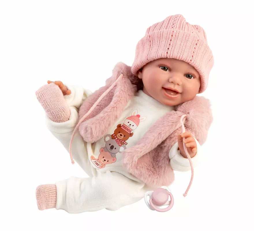 Translation missing: pt-PT.Muñeca Chloe Sonrisas de 38 cm con Chaleco y Gorro