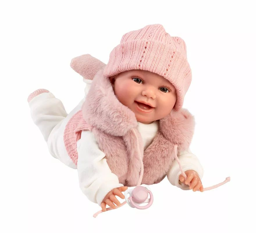 Translation missing: pt-PT.Muñeca Chloe Sonrisas de 38 cm con Chaleco y Gorro