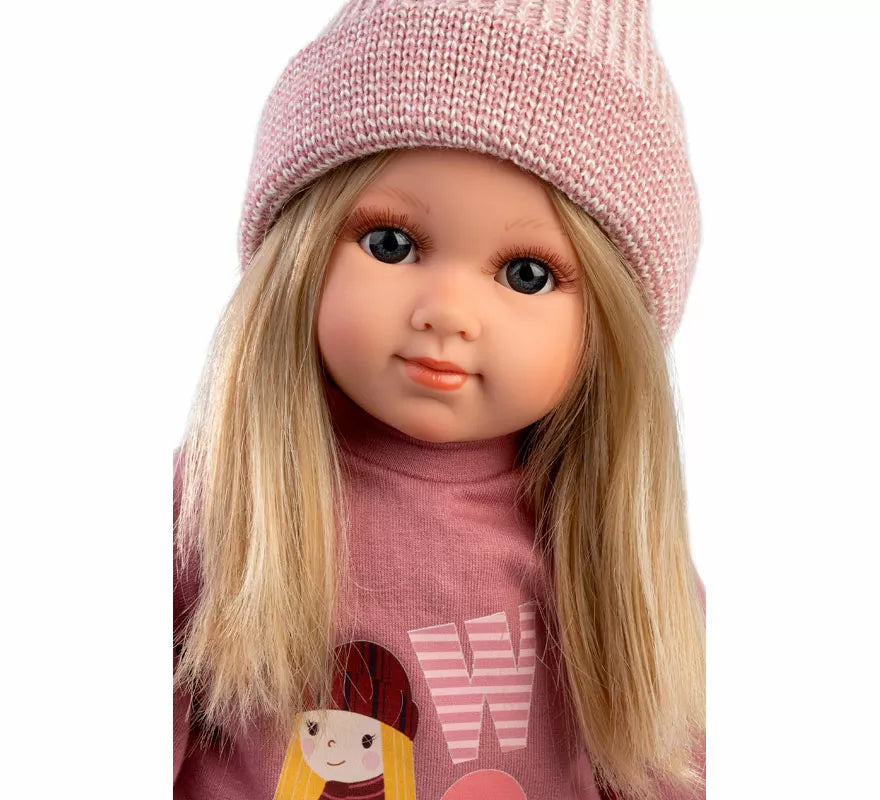 Translation missing: pt-PT.Muñeca Elena de 35 cm con Vestido y Gorro de Punto