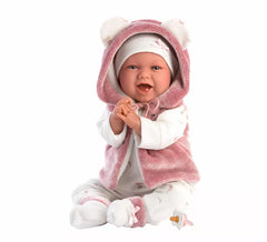 Boneca Mimi Sonrisas de 42 cm com casaco e chupeta