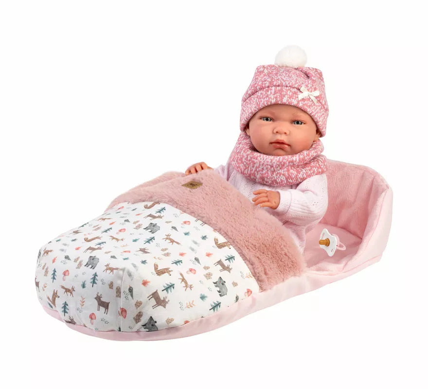 Muñeca Nica Recién Nacida de 40 cm con Saquito