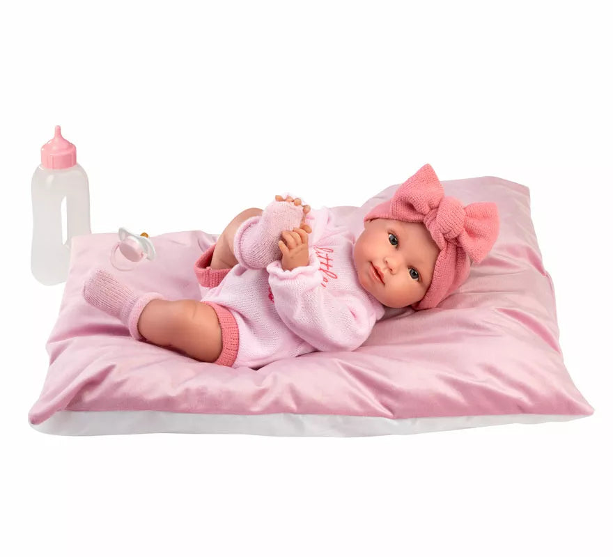 Translation missing: pt-PT.Muñeca Olivia Llorona de 38 cm con Cojín, Biberón y Chupete