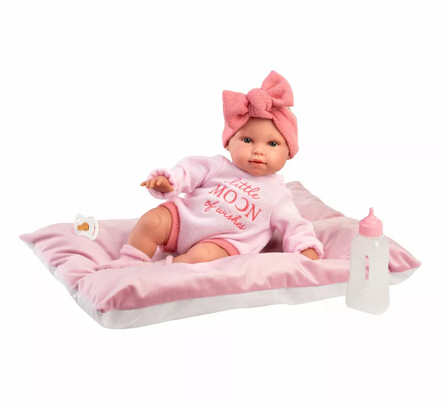 Translation missing: pt-PT.Muñeca Olivia Llorona de 38 cm con Cojín, Biberón y Chupete