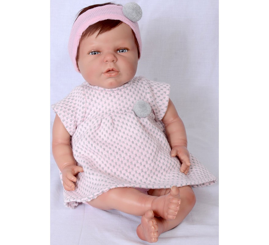 Muñeca Reborn Marta con vestido rosa de 45 cm