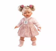 Boneca Roberta Llorona 33 cm com Macacão e Chupeta