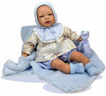 Muñeco Carlo con Manta y Conjunto azul de 45 cm