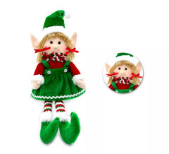 Boneca Duende Verde Sentado 43 cm