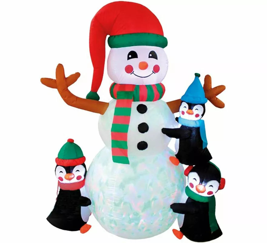 Translation missing: pt-PT.Muñeco de Navidad y Pingüinos Hinchables con LED de 182 cm