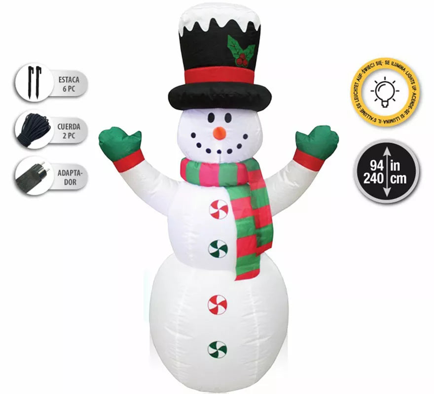 Translation missing: pt-PT.Muñeco de Nieve Hinchable con LED de 240 cm