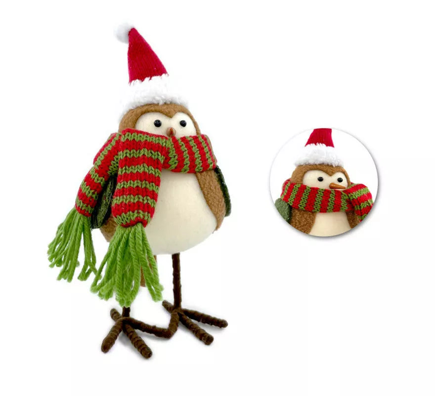Translation missing: pt-PT.Muñeco de Pájaro Marrón de Navidad de 18 cm