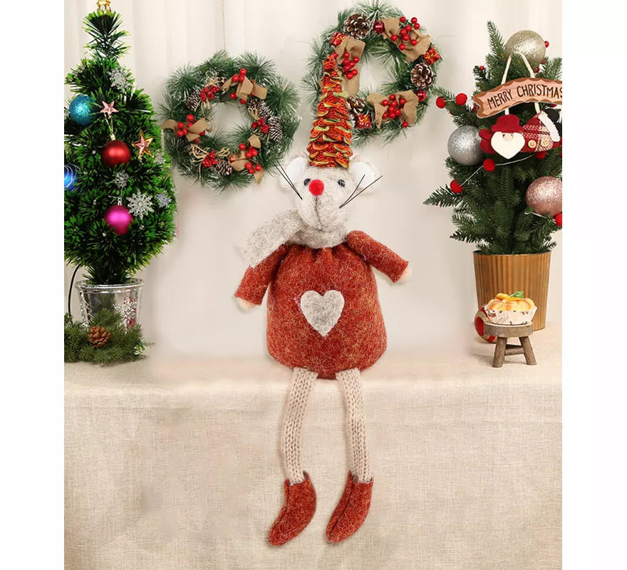 Translation missing: pt-PT.Muñeco Ratón Navidad Sentado de 21 cm