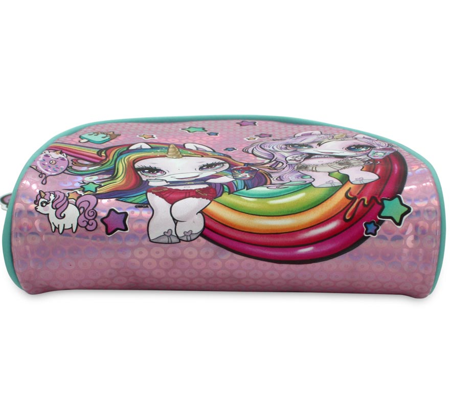 Translation missing: pt-PT.Neceser Shine Unicornio Redondeado Pequeño de 17x14x6 cm